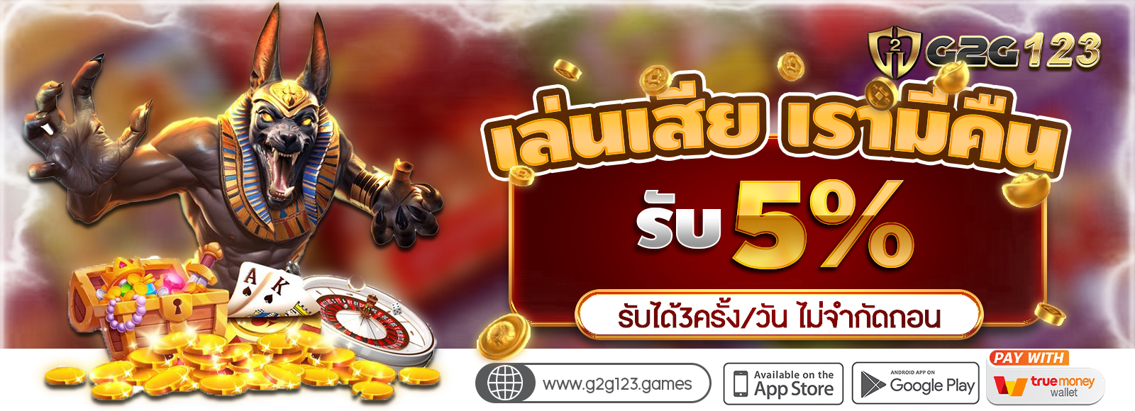 เล่นเสียเรามีคืนยอดเสีย 5% ทุกเกม ไม่จำกัดถอน รองรอบทรูวอเลื